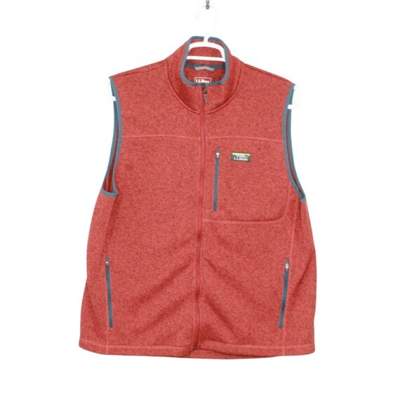 LL Bean Beans Sweater Fleece Vest Red Chestnut Size XL - Picture 1 of 8